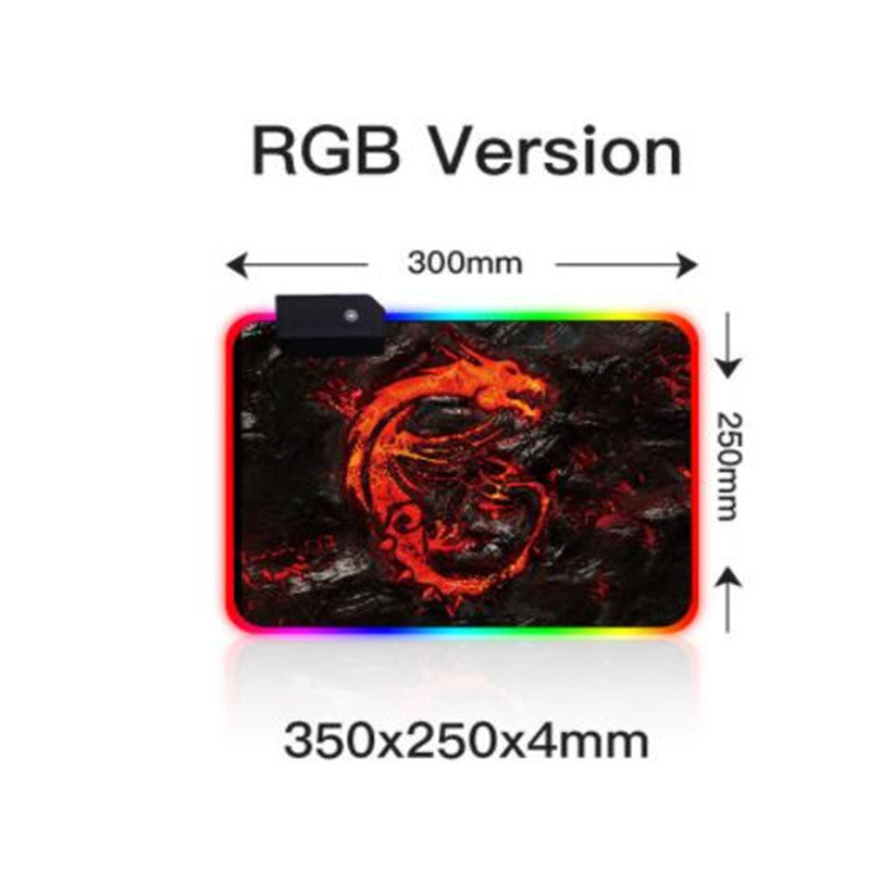 Glowing MSI Micro-Star International gaming mouse/desk pad