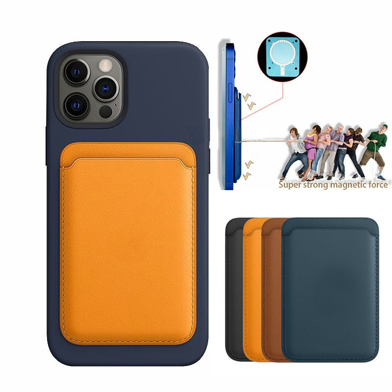 Magsafe Mag Luxury Leather Card Holder Wallet Case For 14 Pro Max 13 12 Phone Bag Adsorption Accessories Cover