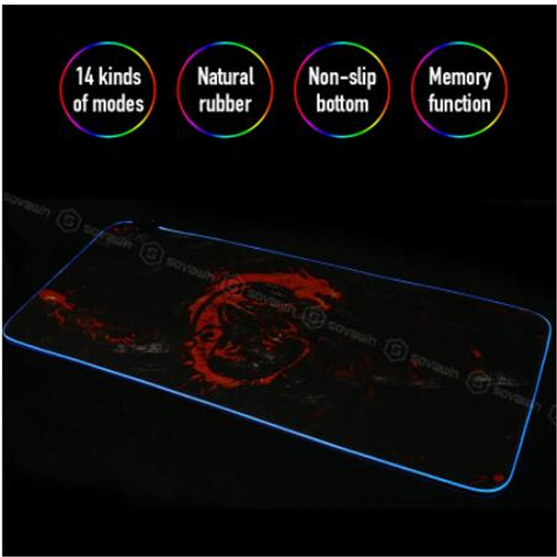 Glowing MSI Micro-Star International gaming mouse/desk pad