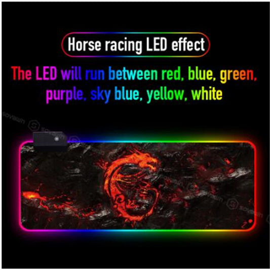 Glowing MSI Micro-Star International gaming mouse/desk pad