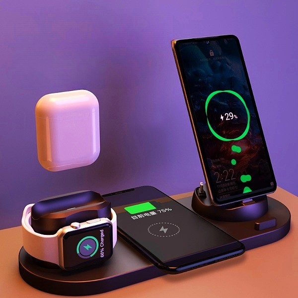 Advanced Wireless Charger For IPhone  Watch 6 In 1 Charging Dock Station